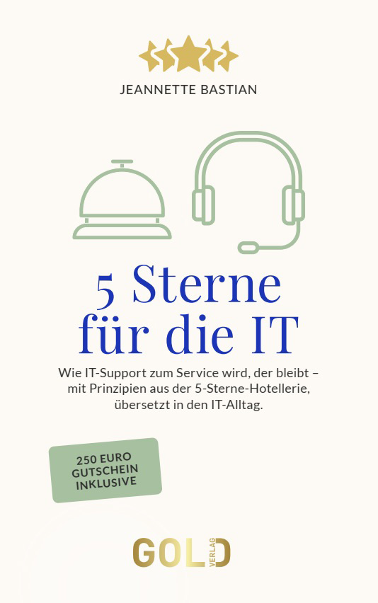 Buchcover IT Service Management Buch "5 Sterne für die IT" von Jeannette Bastian
