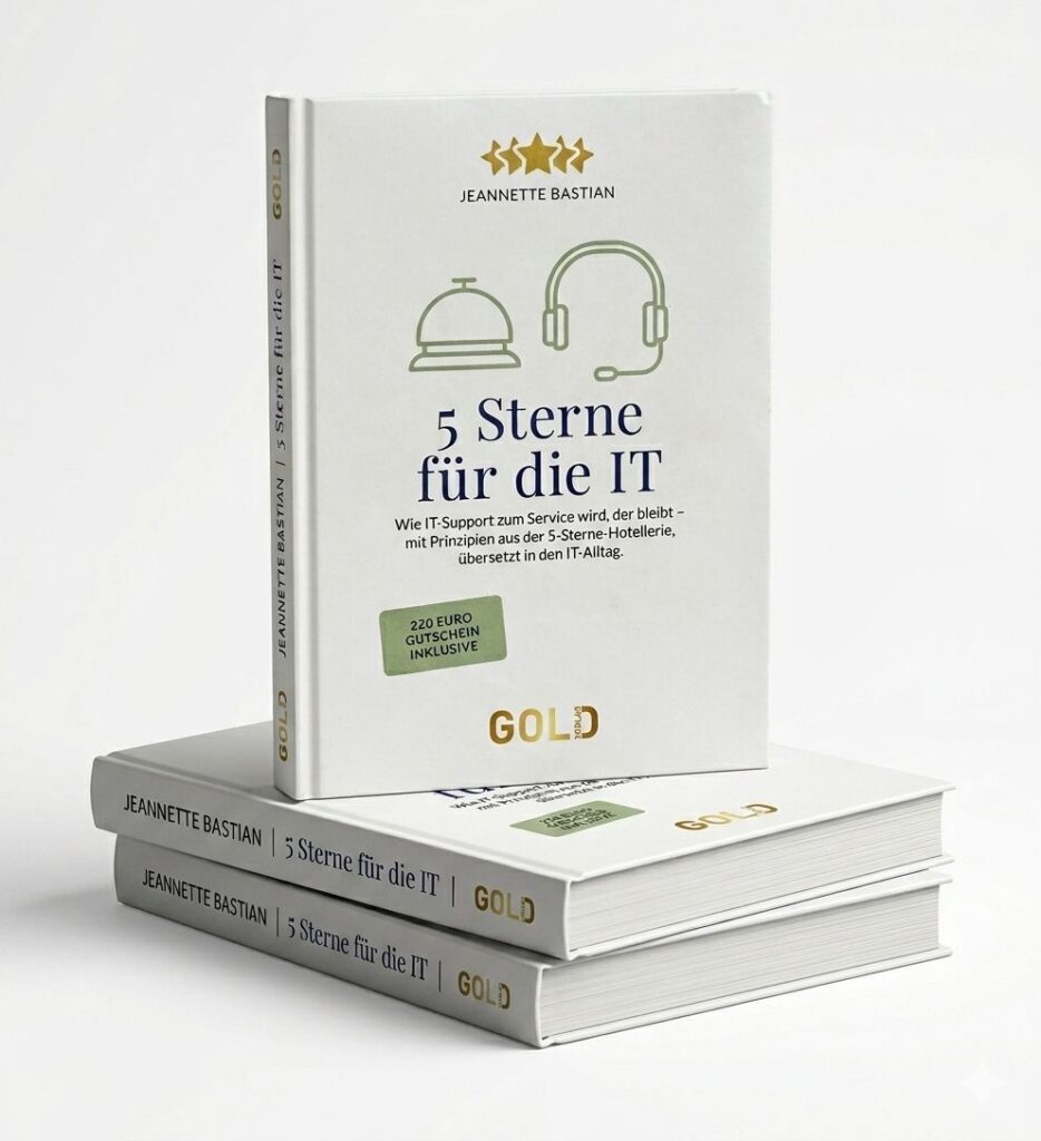 Buchcover „5 Sterne für die IT" von Jeannette Bastian – Servicekultur für IT-Teams