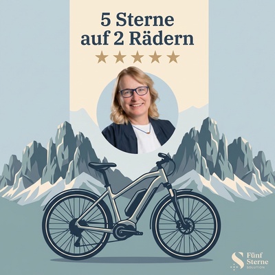 Podcastcover Jeannette Bastian 5 Sterne auf 2 Rädern